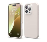 elago Coque Silicone Liquide Premium Compatible avec iPhone 16 Pro Étui, Housse de Protection Intégrale, Antichoc, Étui Mince, Doublure en Microfibre Antirayures (Stone)