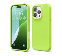 elago Coque Silicone Liquide Premium Compatible avec iPhone 16 Pro Étui, Housse de Protection Intégrale, Antichoc, Étui Mince, Doublure en Microfibre Antirayures (Vert Citron)