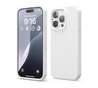 elago Coque Silicone Liquide Premium Compatible avec iPhone 16 Pro Étui, Housse de Protection Intégrale, Antichoc, Étui Mince, Doublure en Microfibre Antirayures (Blanc)