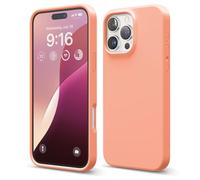 elago Coque Silicone Liquide Premium Compatible avec iPhone 16 Pro Max Étui, Housse de Protection Intégrale, Antichoc, Étui Mince, Doublure en Microfibre Antirayures (Saumon)