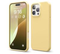 elago Coque Silicone Liquide Premium Compatible avec iPhone 16 Pro Max Étui, Housse de Protection Intégrale, Antichoc, Étui Mince, Doublure en Microfibre Antirayures (Jaune)