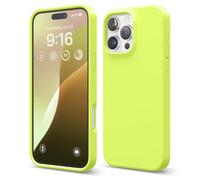 elago Coque Silicone Liquide Premium Compatible avec iPhone 16 Pro Max Étui, Housse de Protection Intégrale, Antichoc, Étui Mince, Doublure en Microfibre Antirayures (Jaune Fluo)