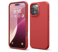 elago Coque Silicone Liquide Premium Compatible avec iPhone 16 Pro Max Étui, Housse de Protection Intégrale, Antichoc, Étui Mince, Doublure en Microfibre Antirayures (Rouge)