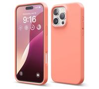 elago Coque Silicone Liquide Premium Compatible avec iPhone 16 Pro Max Étui, Housse de Protection Intégrale, Antichoc, Étui Mince, Doublure en Microfibre Antirayures (Pomelo Rose)