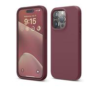 elago Coque Silicone Liquide Premium pour iPhone 15 Pro Étui | Coque Protection Intégrale [Structure Antichoc 4 Couches], Doublure Microfibre Douce Anti-Rayures (Bordeaux)