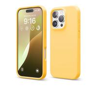 elago Coque Silicone Liquide Premium pour iPhone 16 Pro Étui | Housse de Protection Intégrale, Antichoc, Mince, Doublure en Microfibre Anti-Rayures (Soleil)