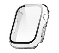 elago Coque Transparent Shield Compatible avec Apple Watch 9, 8, 7, Protection Complète [Hard PC + Verre Trempé], Accès Complet à l'Écran, Recharge Directe (Transparent)