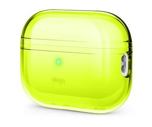 elago Coque Transparente Compatible avec Apple AirPods Pro 2ème Génération Étui - Housse de Protection, Antichoc, Ruban Gel Inclus, Recharge sans Fil, Réduit Le Jaunissement (Néon Jaune)