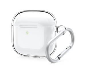 elago Coque Transparente Compatible avec l'étui AirPods 4 - Mousqueton Inclus, Réduction du Jaunissement, Chargement sans Fil, Résistant aux Chocs, Protection Complète (Transparente)