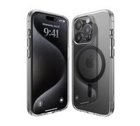 elago Coque Transparente Hybride Magnétique Compatible avec iPhone 15 Pro Étui, Compatible avec Chargeur MagSafe, Technologie PC+TPU, Protection Contre Chutes de Grade Militaire Américain (Noir)