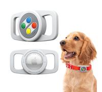 elago Coque W5 pour Collier pour Animal de Compagnie Compatible avec Apple AirTag 2e Gén (2026) & 1re Gén, Harnais à Boucle, Porte-Clés Mousqueton, Dispositif de Suivi Non Inclus (Gris)