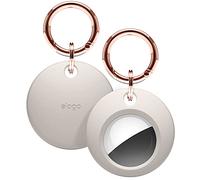 elago Etui de Protection Porte-clés pour AirTag 2e Gén (2026) & 1re Gén - Protection Bomplète, Porte-clés Inclus, Silicone de Qualité Alimentaire de Qualité Supérieure, sans Rayures (Stone)