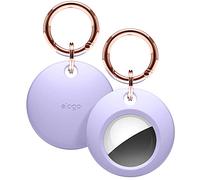 elago Etui de Protection Porte-clés pour AirTag 2e Gén (2026) & 1re Gén | Protection Complète, Porte-Clés Inclus, Silicone de Qualité Alimentaire, Sans Rayures (Mauve)