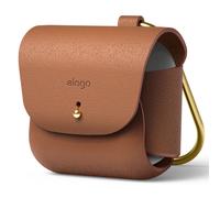 Elago Etui en cuir avec mousqueton Compatible avec la housse AirPods 3, Naturel