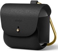 Elago Etui en cuir avec mousqueton Compatible avec la housse AirPods 3, Naturel