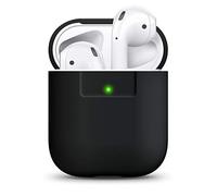 elago Étui en Silicone Compatible avec AirPods 1 & 2, Coque de Protection, Non-Toxique, Silicone de Haute Qualité, Antichoc, Absorbe Les Chocs [LED Visible] (Noir)