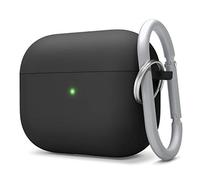 elago Étui Liquide Hybride avec Mousqueton pour AirPods Pro | Coque de Protection, Structure Triple Couche, LED Visible, Silicone de Haute Qualité (Noir)