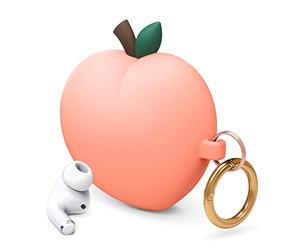 elago Étui Pêche Compatible avec Apple AirPods Pro - Coque de 3D Design, Prise en Main Parfaite, Silicone Haute Qualité (Pêche)
