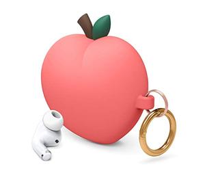 elago Étui Pêche Compatible avec Apple AirPods Pro - Coque de 3D Design, Prise en Main Parfaite, Silicone Haute Qualité (Rouge)