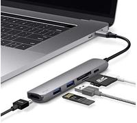 elago Lecteur de Carte 6 en 1 Compatible avec MacBook Pro 2018/2017/2016 et Les Autres appareils USB Type-C - HUB Multi USB-C HDMI, Slot SD+TF(Micro SD), HDMI 4K, Charge PD, Ports USB 3.0