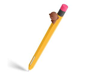 elago | Line Friends Coque Pencil Classique Compatible avec Apple Pencil Pro, Apple Pencil 2e Génération, Silicone Durable, Design Classique, Compatible avec la Charge Magnétique (Brown)