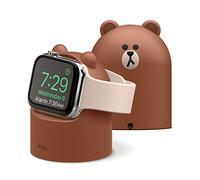 elago | Line Friends Support Chargeur W2 Compatible avec Apple Watch Ultra3, 2, 1, Séries 11/10/9/8/7/6/5/4/3/2/1/SE3, 2, 1 [49/46/45/44/42/41/40/38mm], Station de Chargement (Brown)