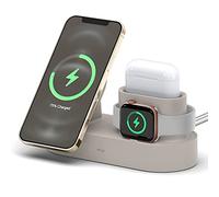 elago MS Station Charge Trio 2 Compatible avec MagSafe, Toutes Les Séries Apple Watch, Compatible avec iPhone Série 16/15/14/13/12, AirPods 4 & 3, AirPods Pro 2 & Pro [Chargeur Non Inclus] (Stone)