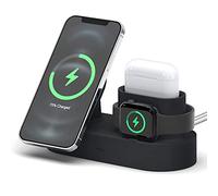 elago MS Station Charge Trio 2 Compatible avec MagSafe, Toutes Séries Apple Watch, Compatible avec iPhone Série 17, 16, 15, 14, 13, 12, Toutes Séries AirPods [Chargeur Non Inclus] (Noir)