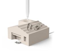 elago Pencil À Domicile Support Compatible avec Apple Pencil Pro/USB-C / 2ème et 1ère Génération et Tout Autre Stylet, Compatible avec Apple Pencil Étui, Organisateur de Câble Eclair (Stone)