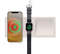 elago Plateau Charge Duo Compatible avec Chargeur MagSafe et Compatible avec Chargeur Apple Watch, iPhone 17/16/15/14/13/12 Serie, Étui sans Fil AirPods [Magsafe Non Inclus] (Stone)