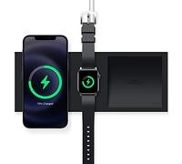 elago Plateau Charge Duo Compatible avec Chargeur MagSafe et Compatible avec Chargeur Apple Watch, iPhone 17/16/15/14/13/12 Serie, Étui sans Fil AirPods [Magsafe Non Inclus] (Noir)