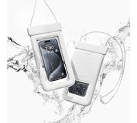 elago Pochette Étanche Smartphone [IP68 Certifié Étanche] Compatible avec iPhone, Galaxy et Tous Les Autres Smartphones, Sac Sec Tactile Subaquatique, Double Fermeture Éclair (Blanc)