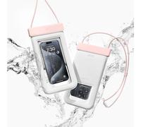 elago Pochette Étanche Smartphone [IP68 Certifié Étanche] Compatible avec iPhone, Galaxy et Tous Les Autres Smartphones, Sac Sec Tactile Subaquatique, Double Fermeture Éclair (Joli Rose)