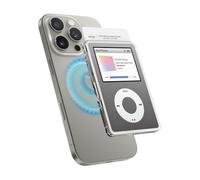 elago Porte Cartes Magnétique Transparente Compatible avec MagSafe, Compatible avec iPhone 16/15/14/13/12 Séries - Construction en Polycarbonate Durable, Protection Contre Dommages (iPod - Gris Fónce)