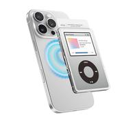 elago Porte Cartes Magnétique Transparente Compatible avec MagSafe, Compatible avec iPhone 16/15/14/13/12 Séries - Construction en Polycarbonate Durable, Protection Contre Dommages (iPod - Argent)