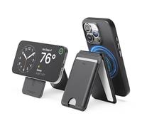 elago Portefeuille Magnétique en Cuir Compatible avec MagSafe pour iPhone 16/15/14/13/12 Séries - Type Support Réglable, Cuir Végan, Multi-Angle, Mécanisme de Pression de Carte (Noir)