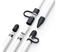 elago Set Protection Compatible avec Apple Pencil 1ère Génération, [Support Capuchon, Remplacement Capuchon, Attache d'adaptateur de Câble de Charge, Couvercle de Pointe] 4 Articles Inclus (Noir)