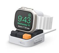 elago Support Chargeur W9 Compatible avec Apple Watch Ultra2/Ultra, Séries 10/9/8/7/6/5/4/3/2/1/SE, Compatible avec Samsung Galaxy Watch 7/Ultra, 6/6 Classic, 5/5 Pro [Câble Non Inclus] (Gris)