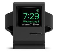 elago Support de Chargeur W3 Compatible avec Apple Watch 8, SE2 (2022), 7, 6, SE, 5, 4, 3, 2, 1 [45/44/42/41/40/38mm], Macintosh Vintage 1984, Mode Table de nuit (Noir)