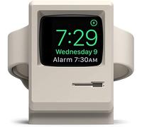elago Support de Chargeur W3 Compatible avec Apple Watch 11/10/9/8/7/6/5/4/3/2/1/SE3, SE2, SE [46/45/44/42/41/40/38mm], Macintosh Vintage 1984, Mode Table de Nuit (Blanc Classique)