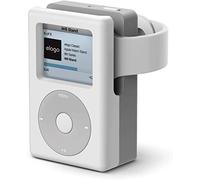 elago W6 Stand Compatible avec Apple Watch Series 10/9/8/7/6/5/4/3/2/1/SE [46/45/44/42/41/40/38mm]- Design du Lecteur Vintage, Supportes Mode Veille, Gestion du CÂBLE (Blanc)