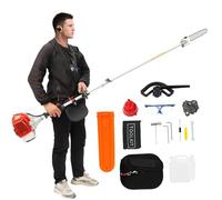 Élagueuse à essence 43 cm³ 1,25 kW 1,7 CV Scie télescopique 2 temps 2,4 à 3,5 m Scie d'élagage professionnelle 6500-8500 tr/min Démarrage manuel avec réservoir de carburant de 1000 ml, lame de 30,48