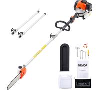 Elagueuse à essence VEVOR, moteur 2 temps de 43 cm de cylindrée, tronçonneuse télescopique avec perche extensible de 2,08 à 3,58 m, guide de 25,4 cm, réservoir de carburant de 850 ml, pour un sciage p