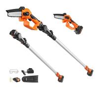 VEVOR Élagueuse à Perche Sans Fil Tronçonneuse Batterie 20V 2Ah 13cm Long 2,43m