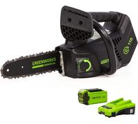 Greenworks – Tronçonneuse à batterie GD40TCSK2 Top poignée 25 cm Brushless 40V 2Ah avec chargeur