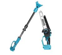 Élagueuse sans fil 2 en 1 et mini tronçonneuse de 20,3 cm avec 2 batteries de 6000 mAh et chargeur, moteur sans brosse, tige télescopique de 2,8 m, pour arbres et branches hautes (sans batterie)
