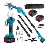 Élagueuse sans fil 2 en 1 | Perche télescopique de 2,3 m | Écran LCD | Batterie 21 V 2 x 3,0 Ah | Diamètre de coupe 40 mm | Compatible avec Makita | Sécateur sans fil