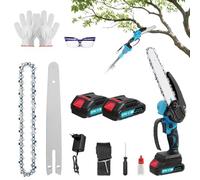 Élagueuse sans fil 21 V - 2 en 1 - Mini tronçonneuse et télescope avec panthème, batterie de 1500 mAh - Hauteur de travail jusqu'à 6,7 m - Tronçonneuse manuelle sans fil - Pour couper les arbres