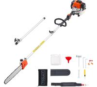 Elagueuse sur perche à essence VEVOR, 2 temps, 52 ccm, tronçonneuse, tronçonneuse télescopique avec perche extensible de 2,2 à 2,94 m, guide de 35,6 cm, réservoir de carburant de 850 ml, pour une coup
