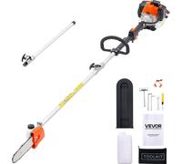 Elagueuse sur perche à essence VEVOR, 25ccm 2 temps, tronçonneuse, tronçonneuse télescopique avec perche extensible de 2-2,74m, guide de 20,3cm, réservoir de carburant de 650ml, pour un sciage puissan